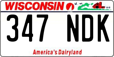 WI license plate 347NDK