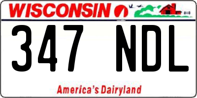 WI license plate 347NDL