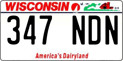 WI license plate 347NDN