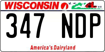 WI license plate 347NDP