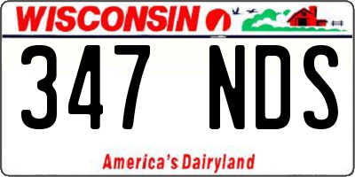 WI license plate 347NDS