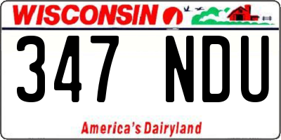 WI license plate 347NDU