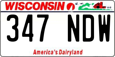 WI license plate 347NDW