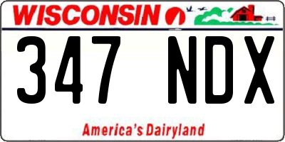 WI license plate 347NDX