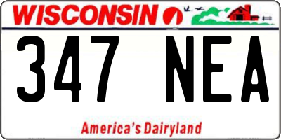 WI license plate 347NEA