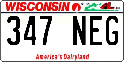 WI license plate 347NEG