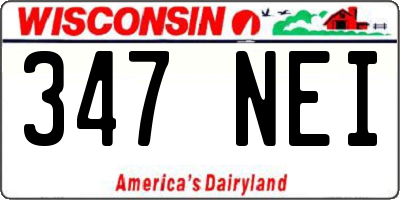 WI license plate 347NEI