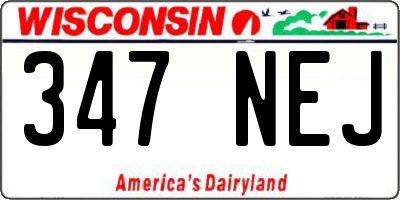WI license plate 347NEJ