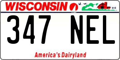WI license plate 347NEL