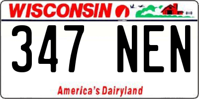 WI license plate 347NEN