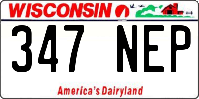WI license plate 347NEP