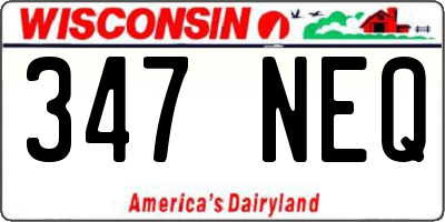 WI license plate 347NEQ