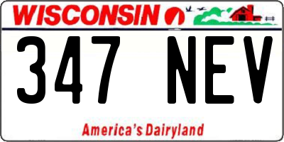 WI license plate 347NEV