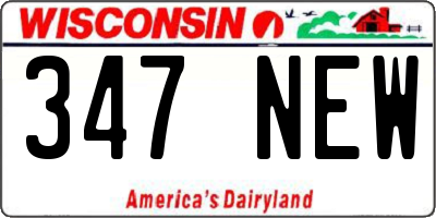 WI license plate 347NEW