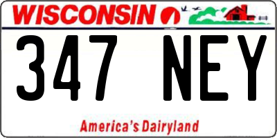 WI license plate 347NEY