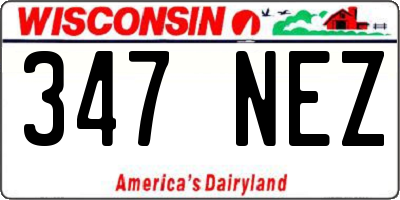 WI license plate 347NEZ