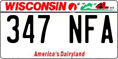 WI license plate 347NFA