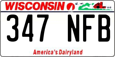 WI license plate 347NFB
