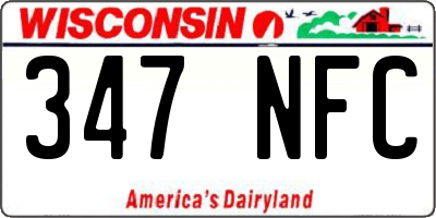 WI license plate 347NFC