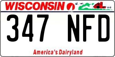 WI license plate 347NFD
