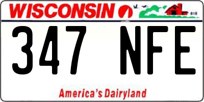 WI license plate 347NFE