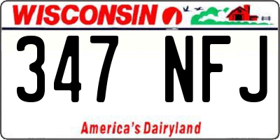 WI license plate 347NFJ
