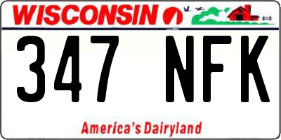 WI license plate 347NFK