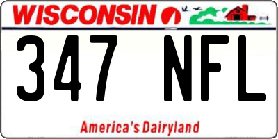 WI license plate 347NFL