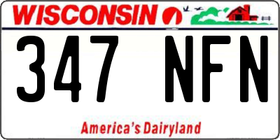 WI license plate 347NFN