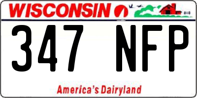 WI license plate 347NFP