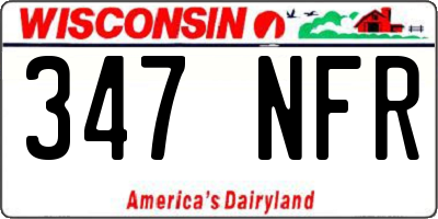 WI license plate 347NFR