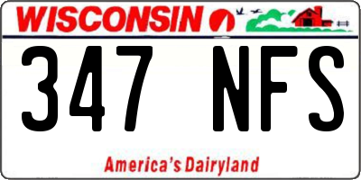WI license plate 347NFS
