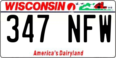 WI license plate 347NFW