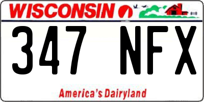 WI license plate 347NFX