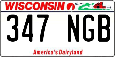 WI license plate 347NGB