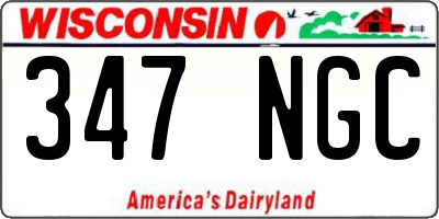 WI license plate 347NGC