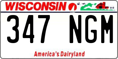 WI license plate 347NGM