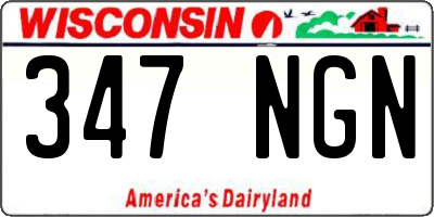 WI license plate 347NGN