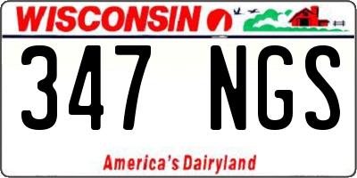 WI license plate 347NGS