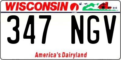 WI license plate 347NGV
