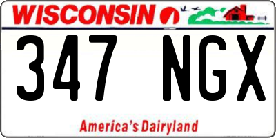 WI license plate 347NGX