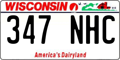 WI license plate 347NHC