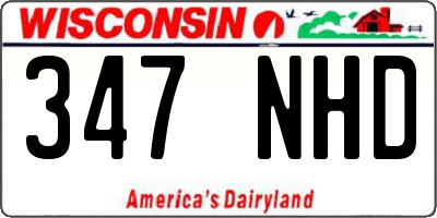WI license plate 347NHD