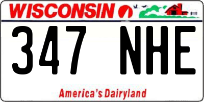 WI license plate 347NHE