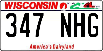 WI license plate 347NHG
