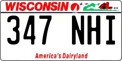 WI license plate 347NHI