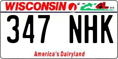 WI license plate 347NHK