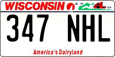 WI license plate 347NHL