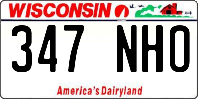 WI license plate 347NHO
