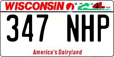 WI license plate 347NHP